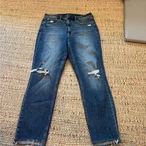 GAP Women's Straight Leg Distressed Blue Jeans